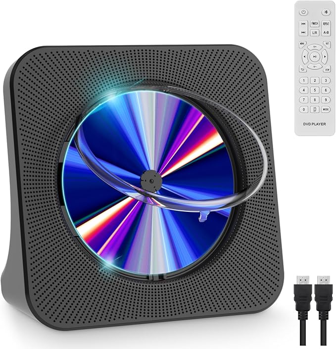 Gueray HDMI DVD-Player All Region mit Bluetooth 5.0, FM Radio, USB-Wiedergabe und HD-Auflösung inklusive Fernbedienung