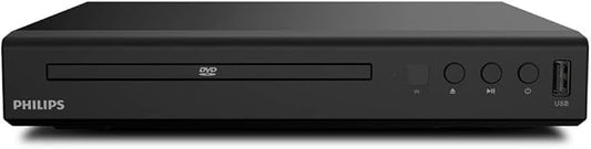 Philips TAEP200 DVD-Player mit HDMI-Kabel 1,5m – HD Wiedergabe für CD, DVD, USB – Schwarz – 8711292770251