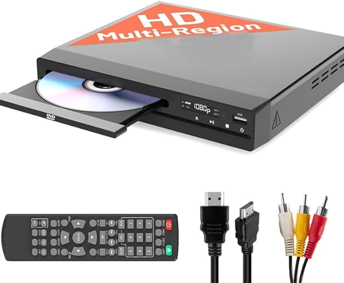 JIA YI SHI ZUMKUNM 2025 HDMI DVD-Player 1080P HD USB CD MP3 für TV & Projektor mit Fernbedienung