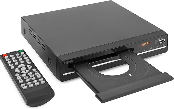 Reflexion DVD364 DVD-Player mit HDMI, USB, SCART, LCD-Display und Fernbedienung, schwarz