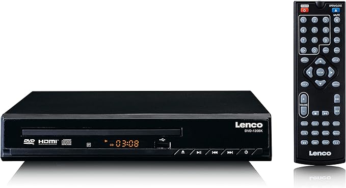 Lenco DVD-120 DVD-Player HDMI SCART USB MP3 MPEG4 AVI kompakt Schwarz